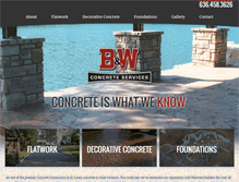 Tablet Screenshot of bwconcrete.com